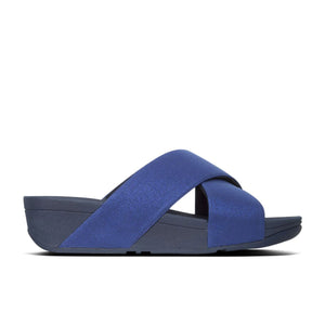 Fit Flop Lulu Shimmer Slide Midnight Navy כפכפי פיט פלופ