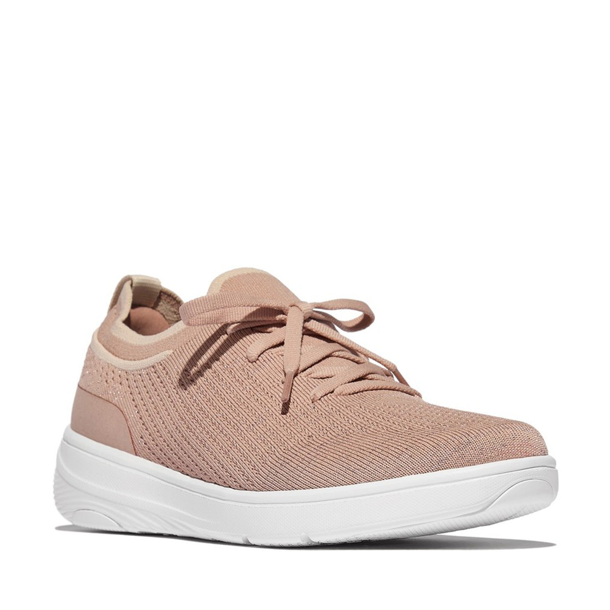 Fit Flop Super-Q Slip On Laced Sneakers Beige Buff Rose Gold סניקרס פיט פלופ לנשים