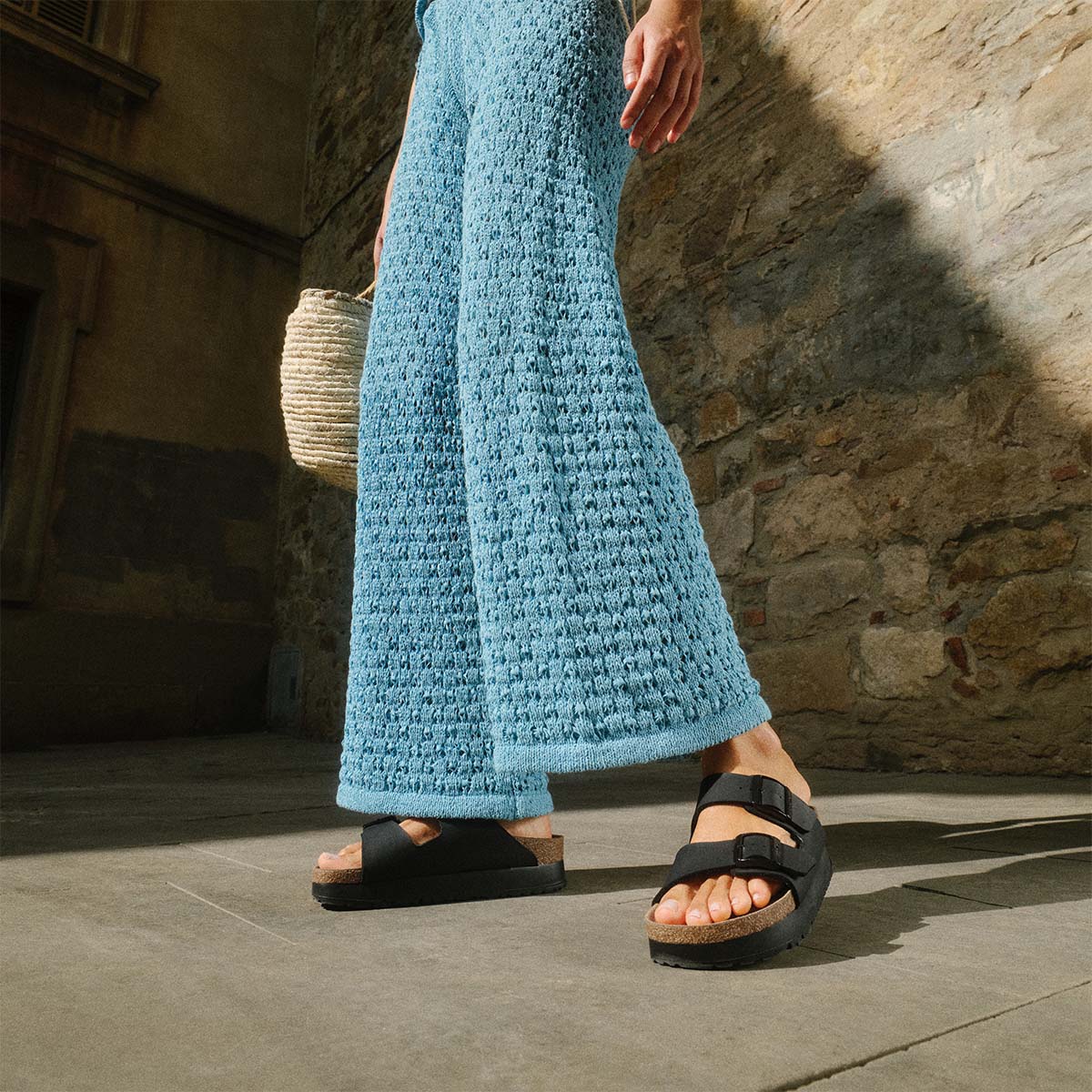 Birkenstock Arizona PAP Flex Platform Black כפכפי בירקנשטוק לנשים אריזונה פלקס שחור