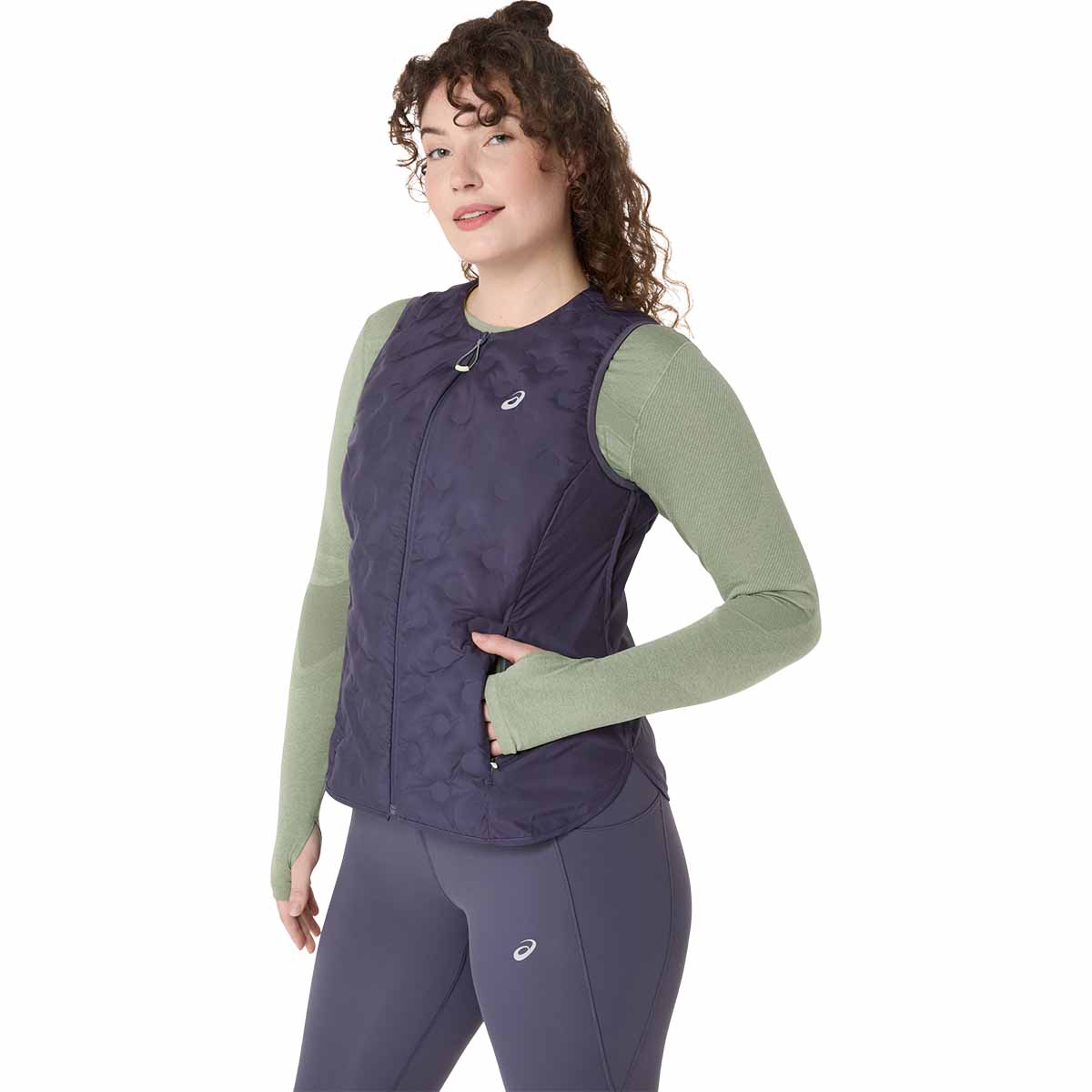 Asics Nagino Run Padded Gilet Woman Indigo Fog גופיית ריצה מבודדת לנשים