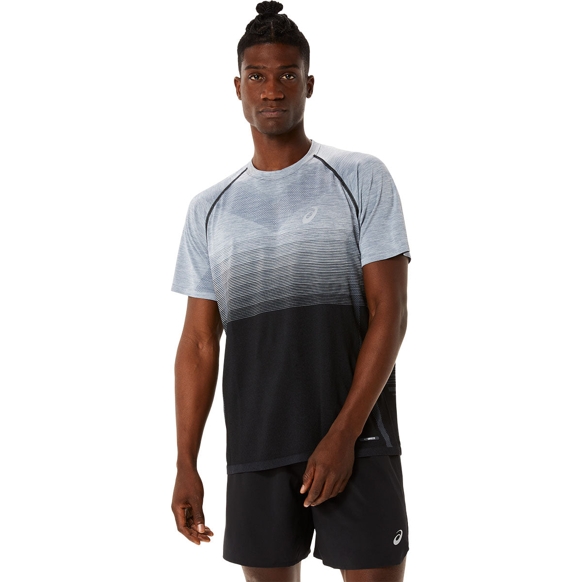 Asics Seamless Ls Top Black Grey חולצת אסיקס לגברים