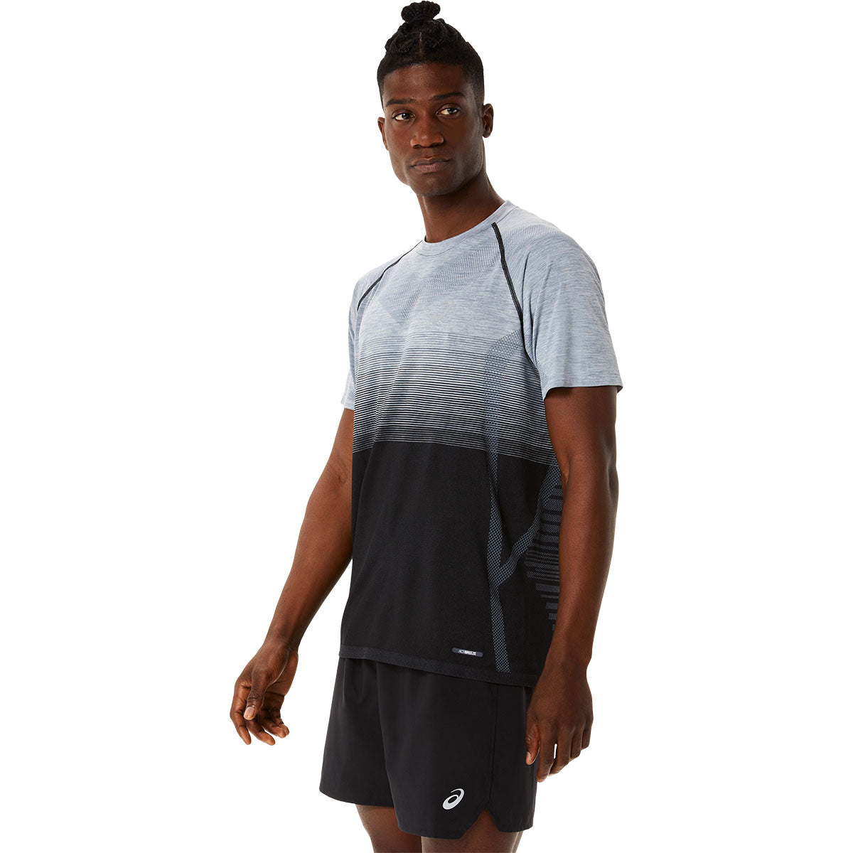Asics Seamless Ls Top Black Grey חולצת אסיקס לגברים