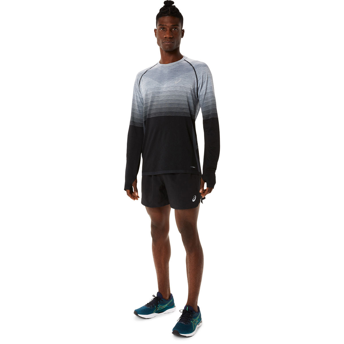Asics Seamless Ls Top Black Grey חולצת אסיקס לגברים