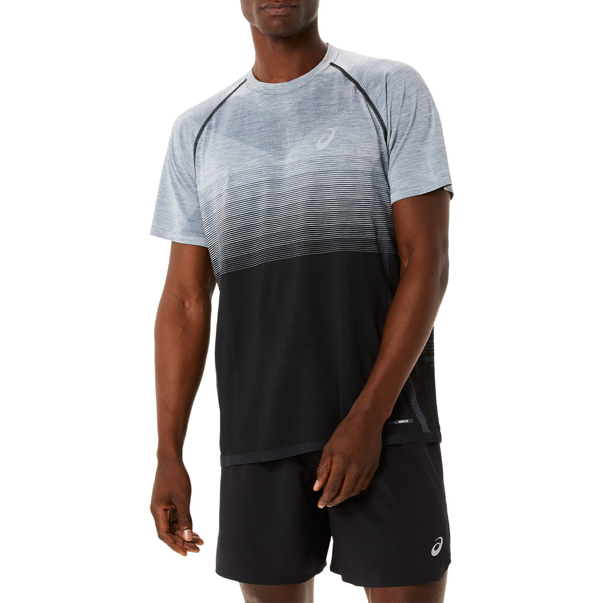 Asics Seamless Ss Top Black Grey חולצת גברים אסיקס