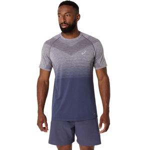 Asics Seamless Ss Top Men Lavender Grey Indigo Fog חולצת ריצה לגברים