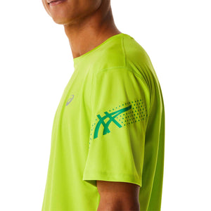 Asics Icon Ss Top Men Lime Zest Cilantro חולצת גברים אסיקס