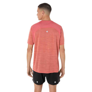 Asics Road Ss Top Man Dark Pink Clay חולצת ריצה אסיקס לגברים