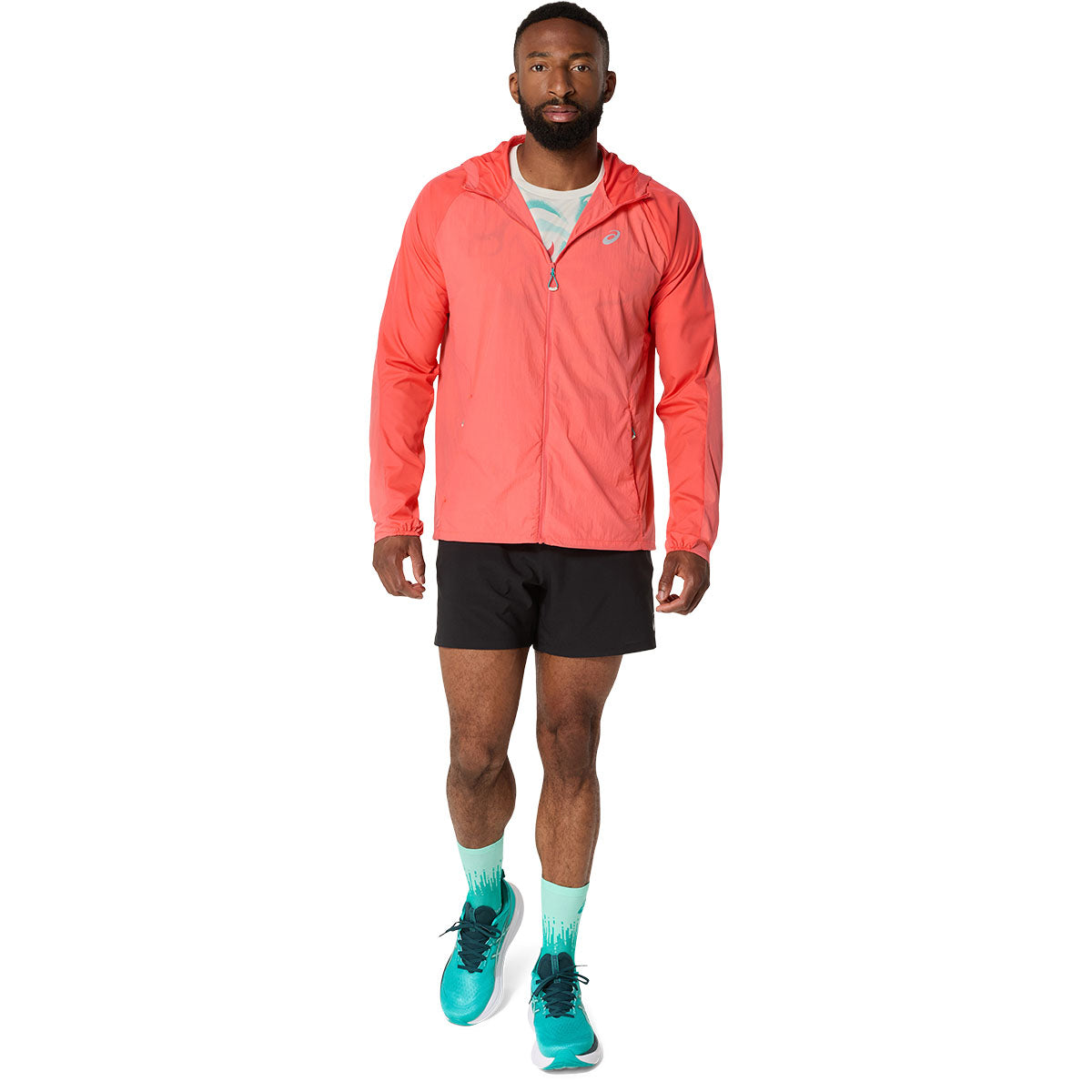 Asics Road Packable Jacket Men Coral Reef ג'קט רוח אסיקס לריצה לגברים