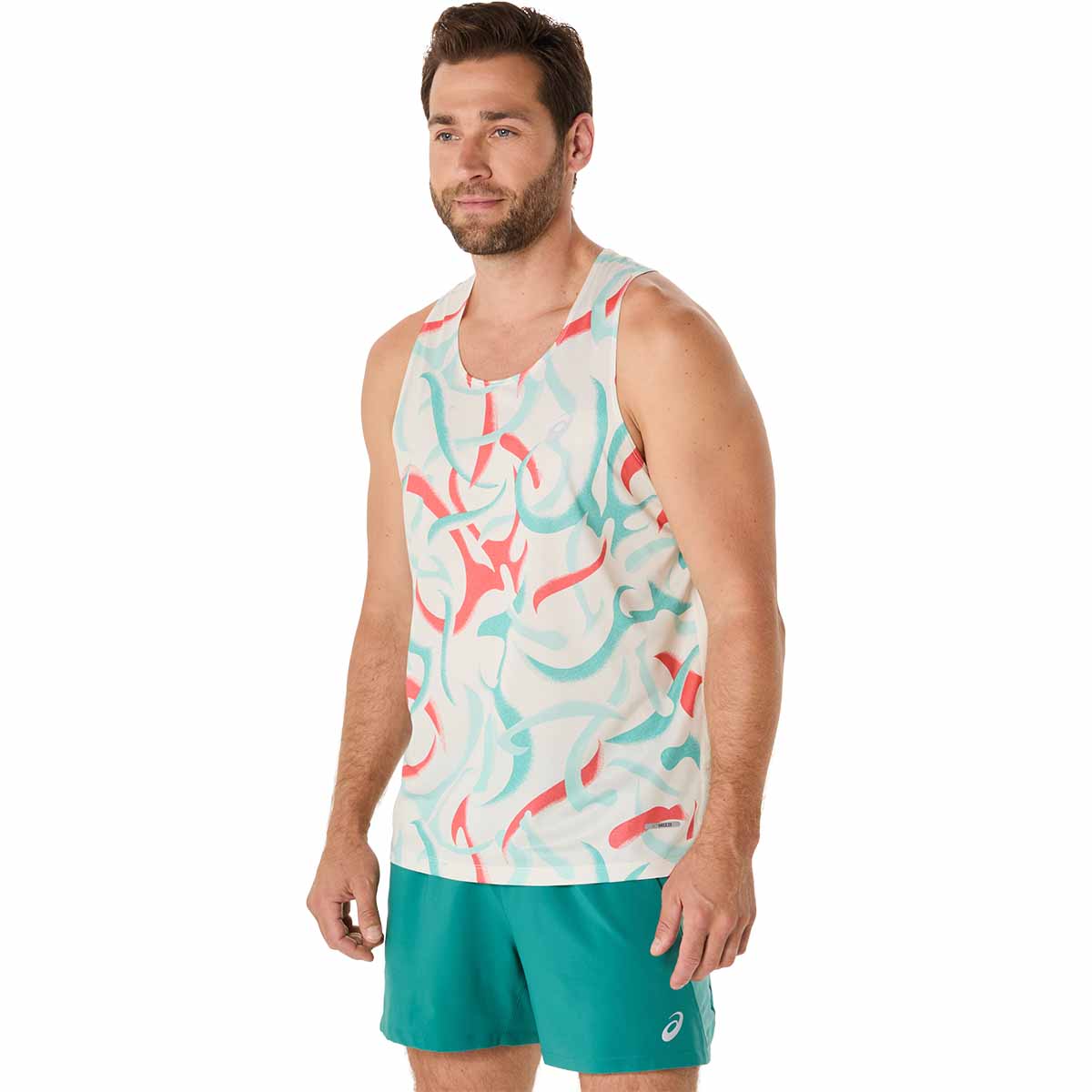Asics Road All Over Print Singlet Men גופיית ריצה לגברים
