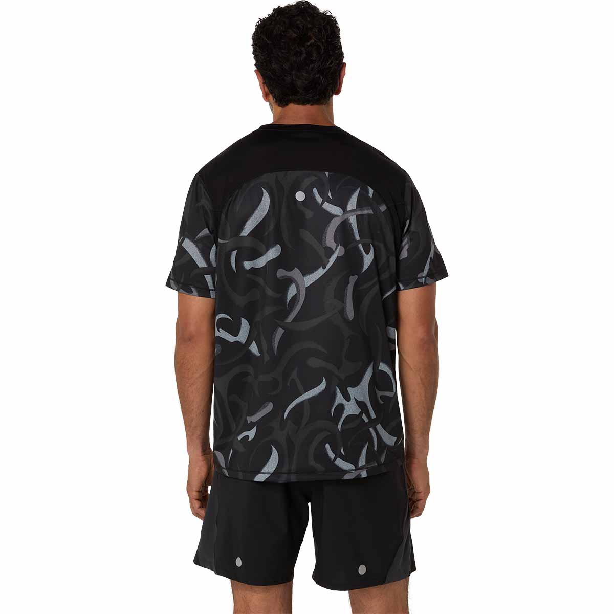 Asics Road All Over Print Ss Top Men חולצת ריצה לגברים