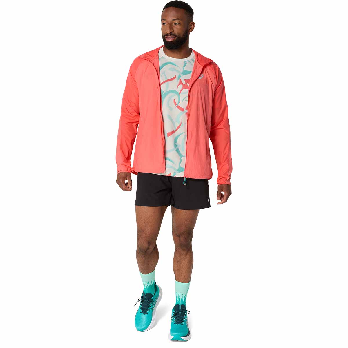 Asics Road All Over Print Ss Top Men חולצת ריצה אסיקס