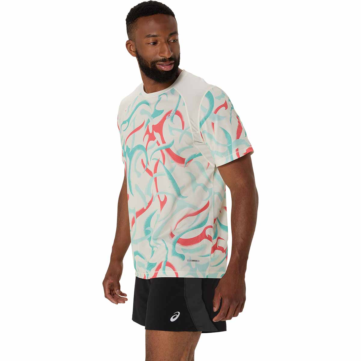 Asics Road All Over Print Ss Top Men חולצת ריצה אסיקס