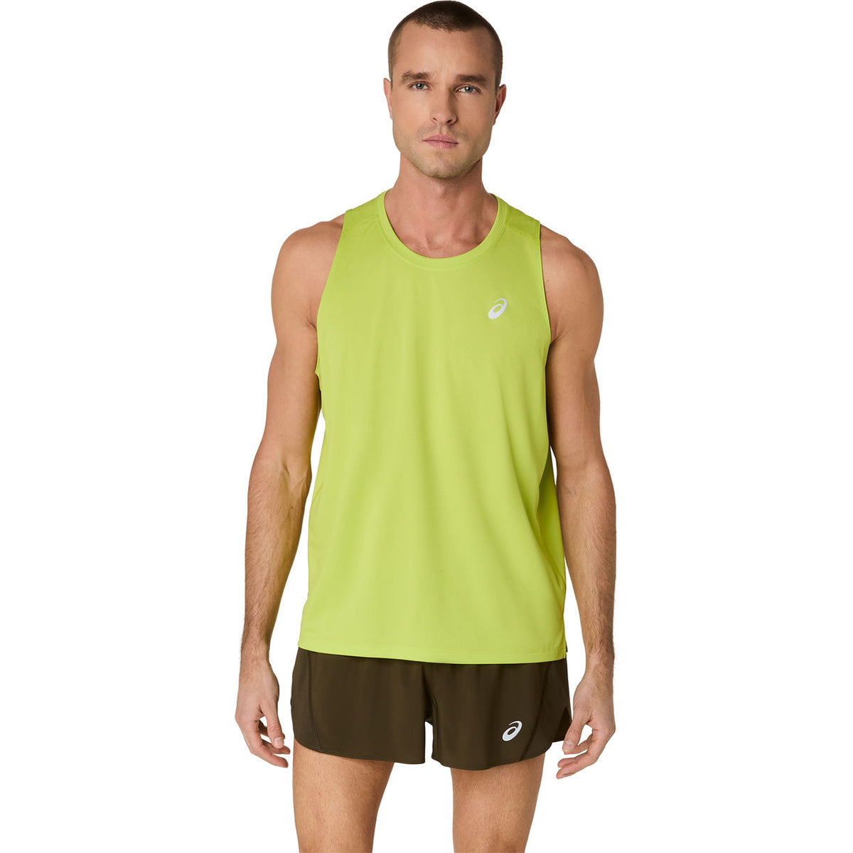 Asics Core Singlet Man Neon Lime גופיית ריצה אסיקס לגברים