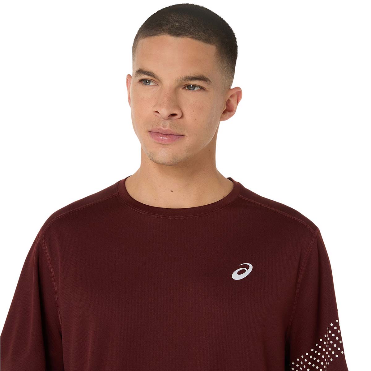 Asics Icon Ss Top Man Dark Red Planet חולצת ריצה לגברים
