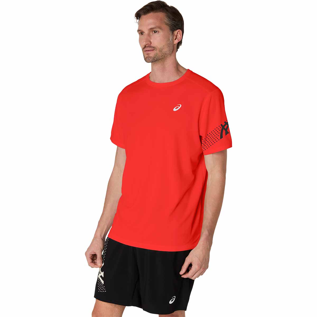 Asics Icon Ss Top Man Flash Red חולצת ריצה לגברים