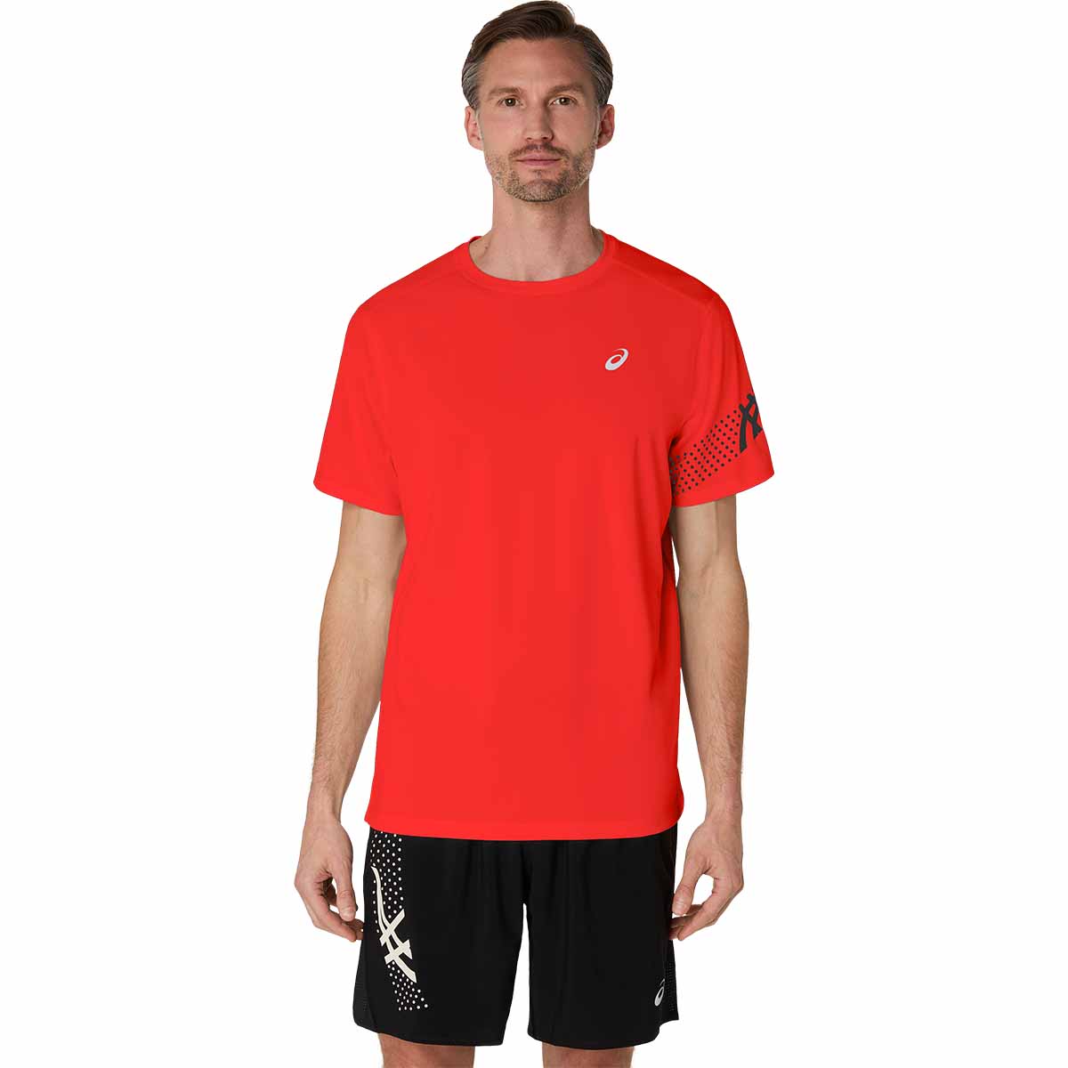 Asics Icon Ss Top Man Flash Red חולצת ריצה לגברים