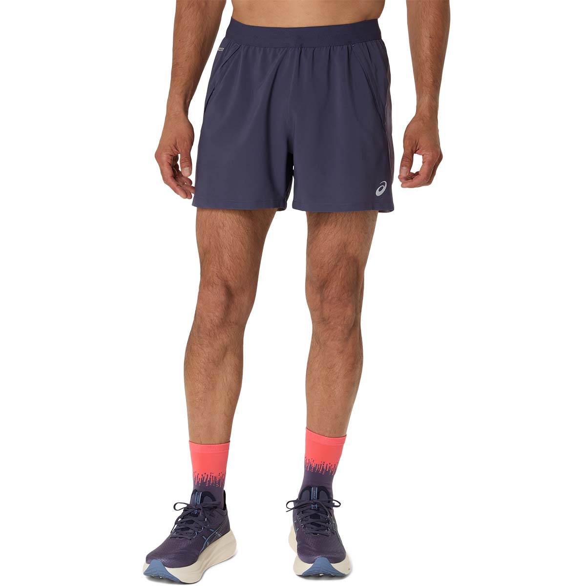 Asics Road 5In Short Men Indigo Fog Lavender Grey מכנסי ריצה לגברים