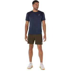 Asics Road 7In Short Man Brown Stone Mantle Green מכנסי ריצה אסיקס לגברים