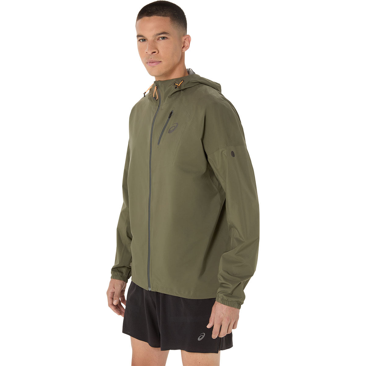 Asics Fujitrail Elite Waterproof Jacket Man Mantle Green ג'קט ריצה עמיד למים לגברים
