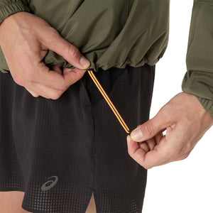 Asics Fujitrail Elite Waterproof Jacket Man Mantle Green ג'קט ריצה עמיד למים לגברים