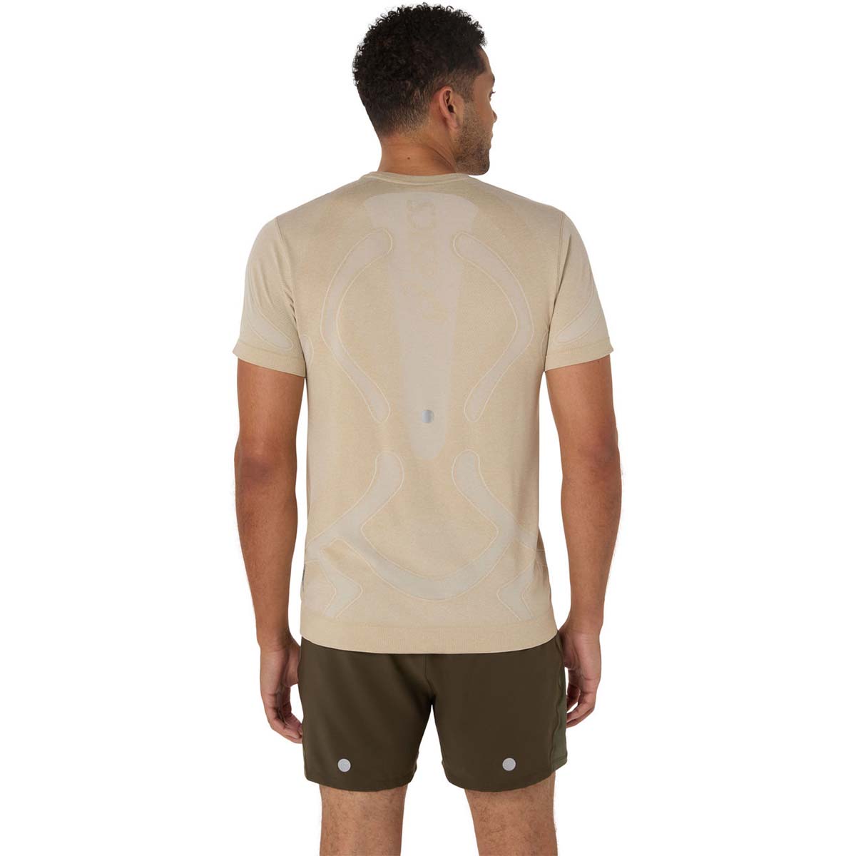 Asics Road Seamless Ss Top Man Cream חולצת אסיקס ריצה לגברים