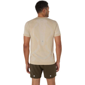 Asics Road Seamless Ss Top Man Cream חולצת אסיקס ריצה לגברים