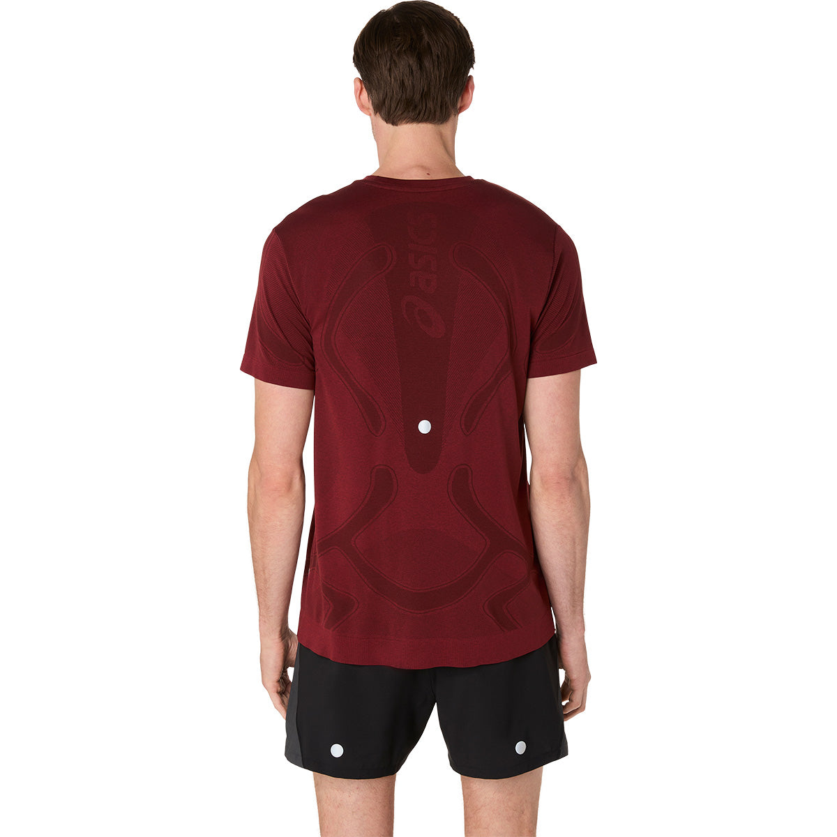 Asics Road Seamless Ss Top Man Dark Red Planet חולצת ריצה אסיקס לגברים