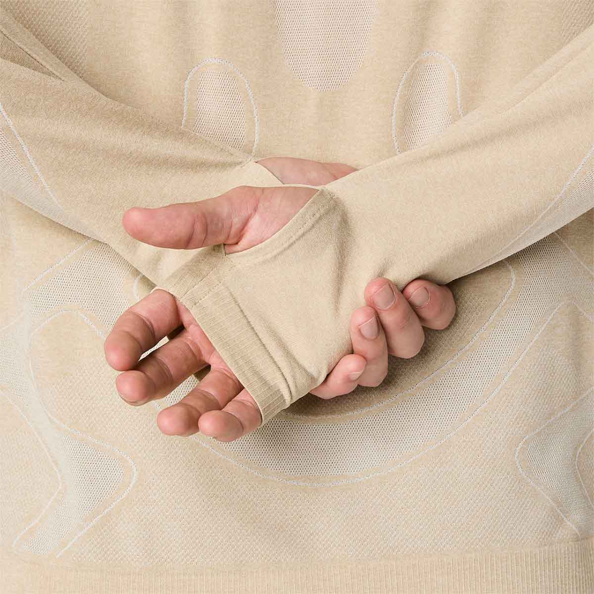 Asics Road Seamless Ls Top Man Cream חולצת ריצה ארוכה לגברים