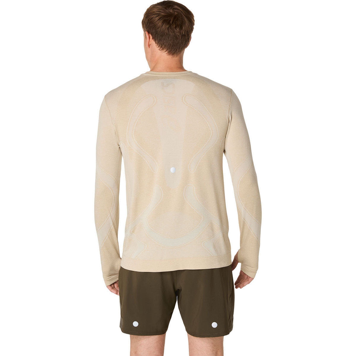 Asics Road Seamless Ls Top Man Cream חולצת ריצה ארוכה לגברים
