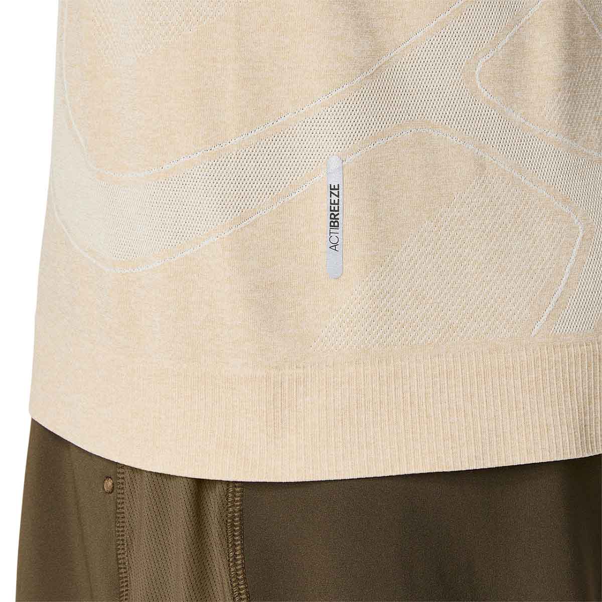 Asics Road Seamless Ls Top Man Cream חולצת ריצה ארוכה לגברים