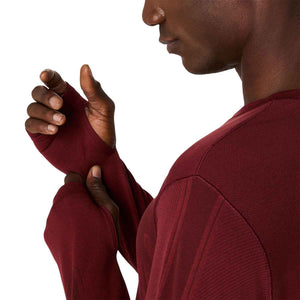 Asics Road Seamless Ls Top Man Dark Red Planet חולצת ריצה ארוכה אסיקס לגברים