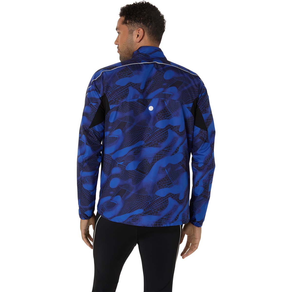 Asics Road Lite-Show Packable Jacket Man Performance Black Dark Cobalt ג'קט ריצה מתקפל לגברים
