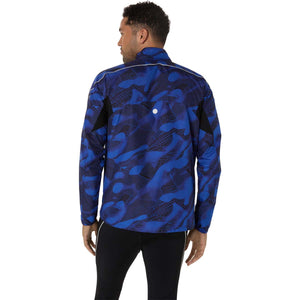 Asics Road Lite-Show Packable Jacket Man Performance Black Dark Cobalt ג'קט ריצה מתקפל לגברים