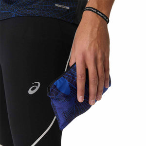 Asics Road Lite-Show Packable Jacket Man Performance Black Dark Cobalt ג'קט ריצה מתקפל לגברים