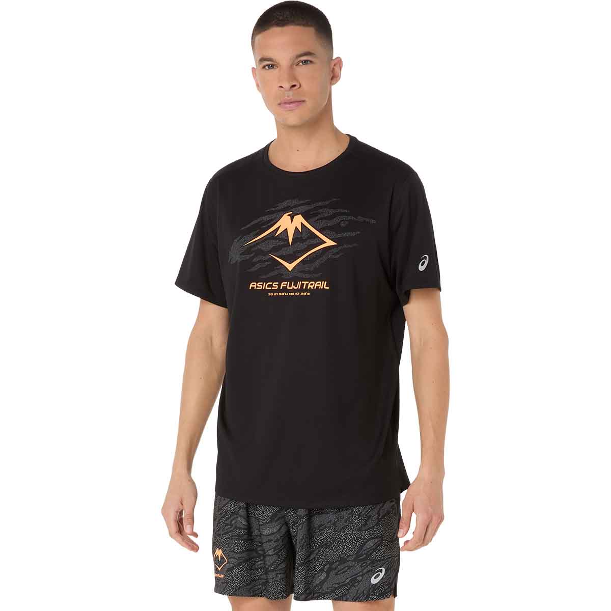 Asics Fujitrail Logo Ss Top Man Performance Black חולצת ריצה קצרה לגברים