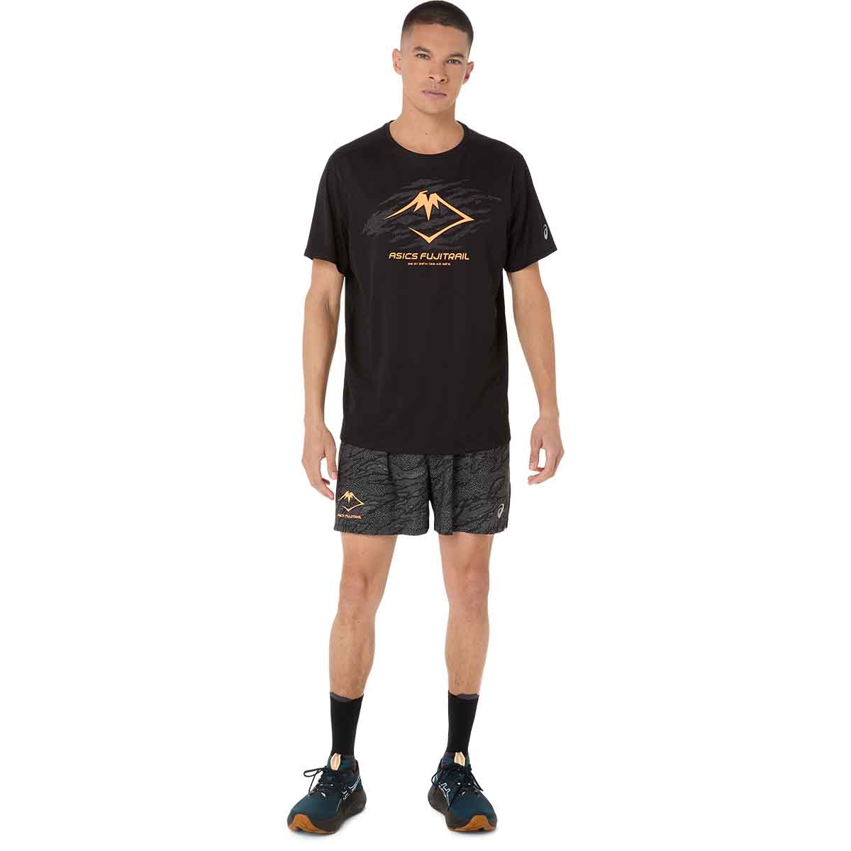 Asics Fujitrail Logo Ss Top Man Performance Black חולצת ריצה קצרה לגברים