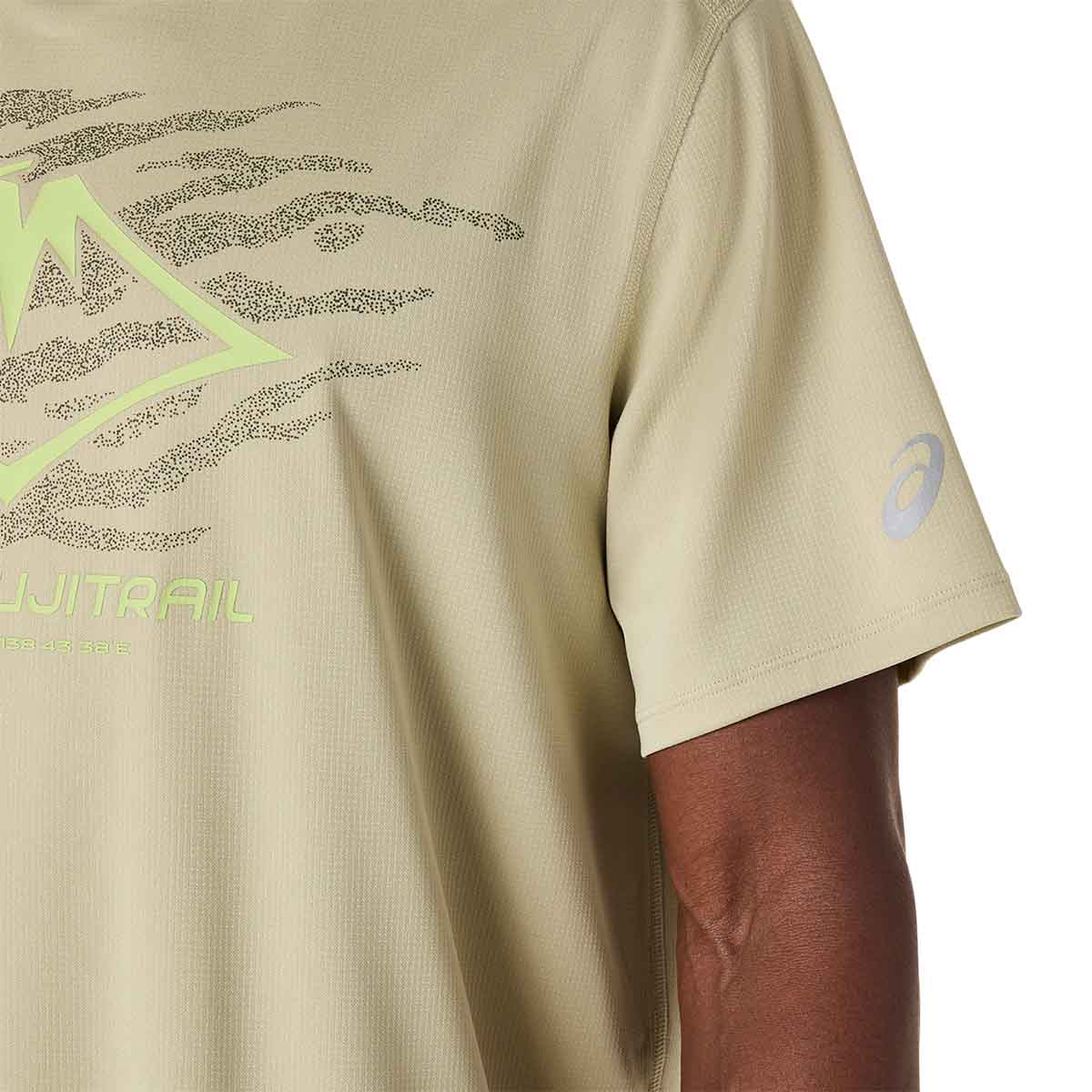 Asics Fujitrail Logo Ss Top Man Khaki חולצת ריצה קצרה לגברים