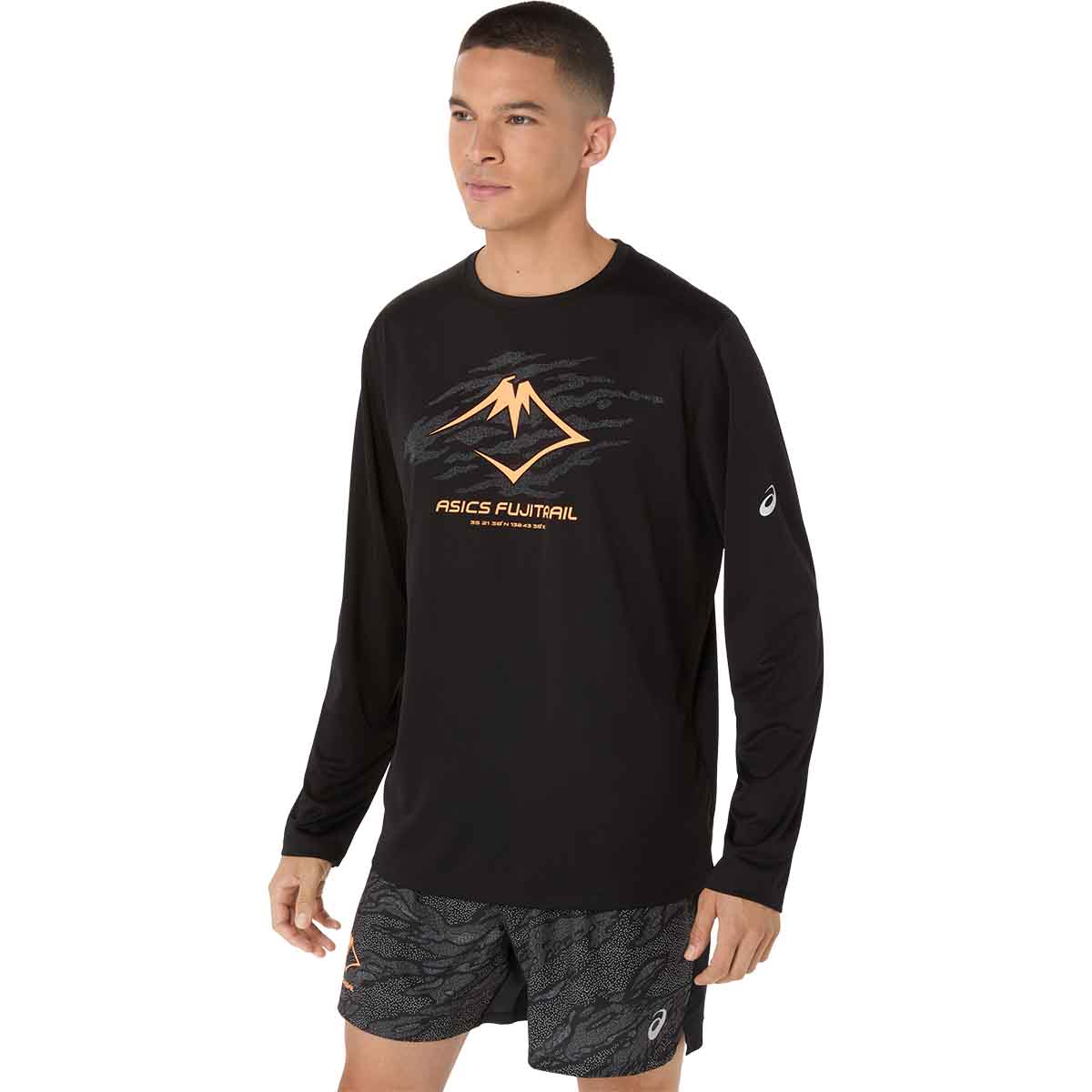 Asics Fujitrail Logo Ls Top Man Performance Black חולצת ריצה ארוכה לגברים