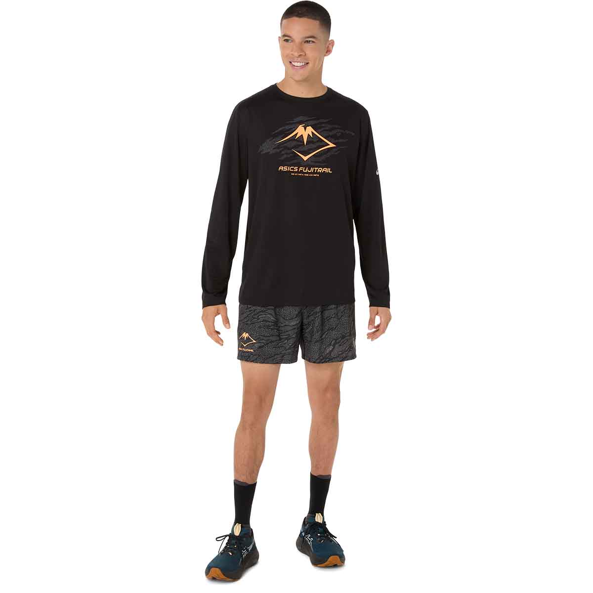 Asics Fujitrail Logo Ls Top Man Performance Black חולצת ריצה ארוכה לגברים