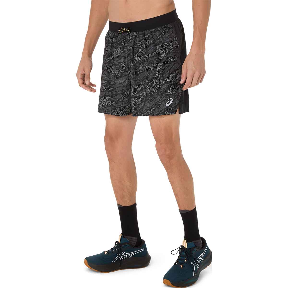 Asics Fujitrail All Over Print 5In Short Men Man Performance Black מכנס ריצה לגברים