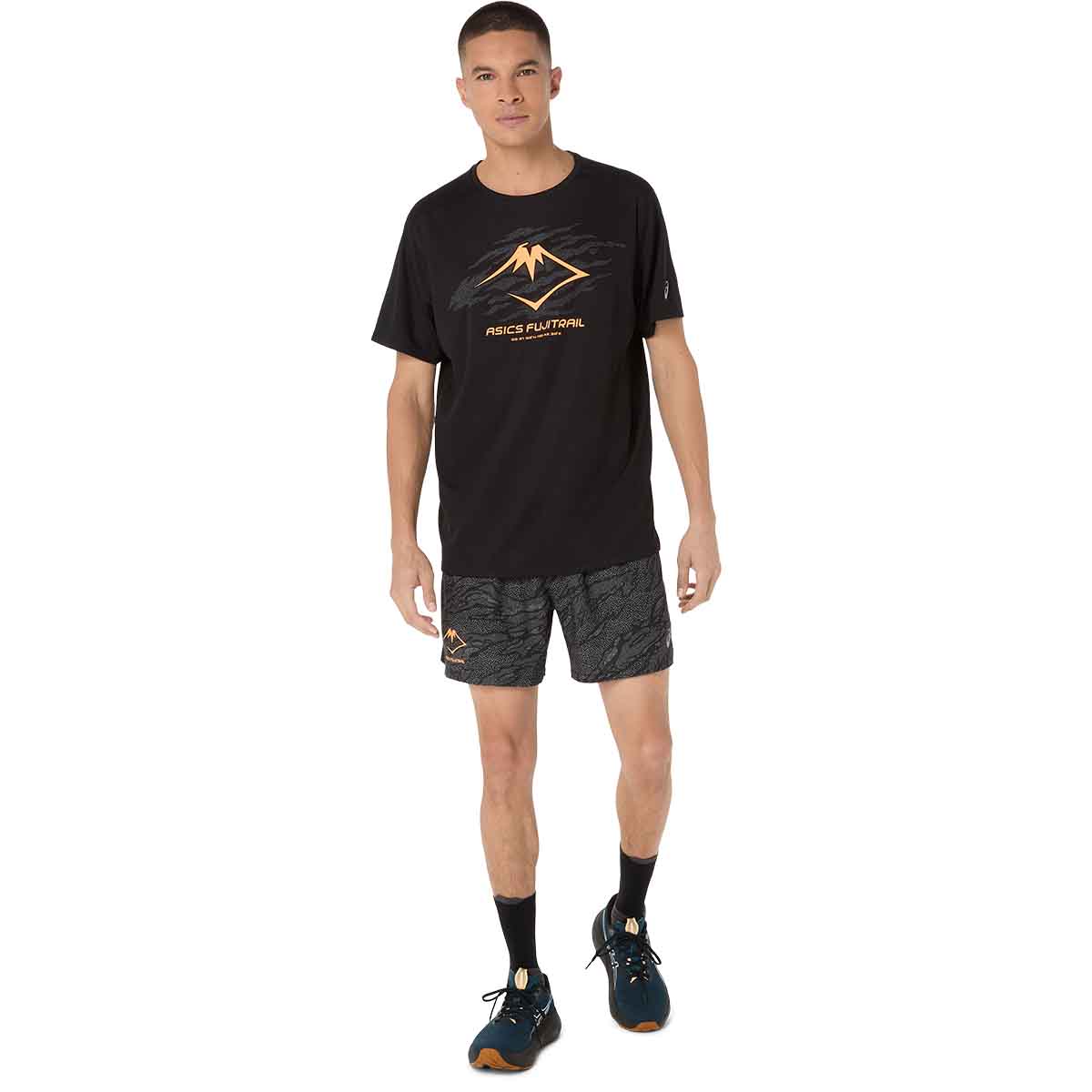 Asics Fujitrail All Over Print 5In Short Men Man Performance Black מכנס ריצה לגברים