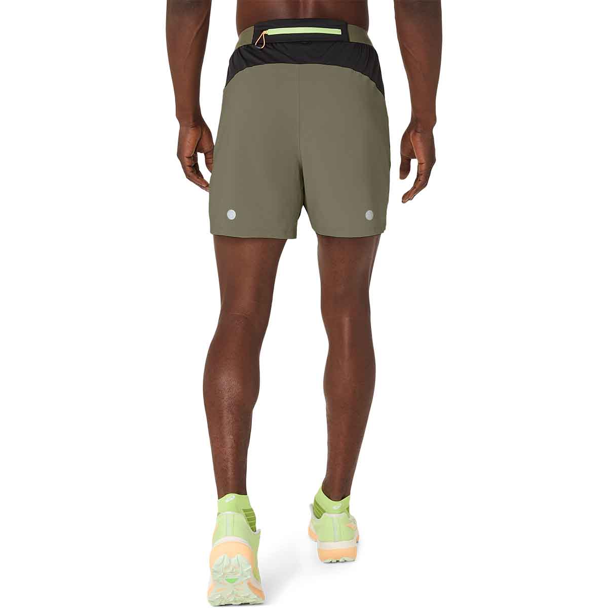 Asics Fujitrail All Over Print 5In Short Men Man Mantle Green מכנסי ריצה קצרות לגברים