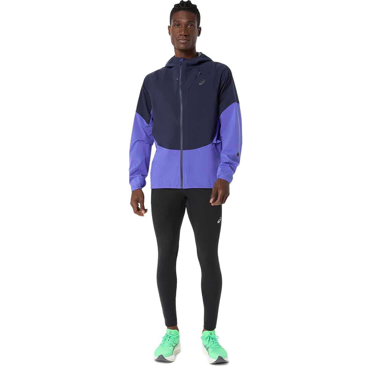 Asics Metarun Legend Jacket Men Midnight Cobalt Burst Illuminate Green ג'קט ריצה לגברים