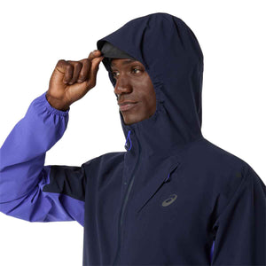 Asics Metarun Legend Jacket Men Midnight Cobalt Burst Illuminate Green ג'קט ריצה לגברים