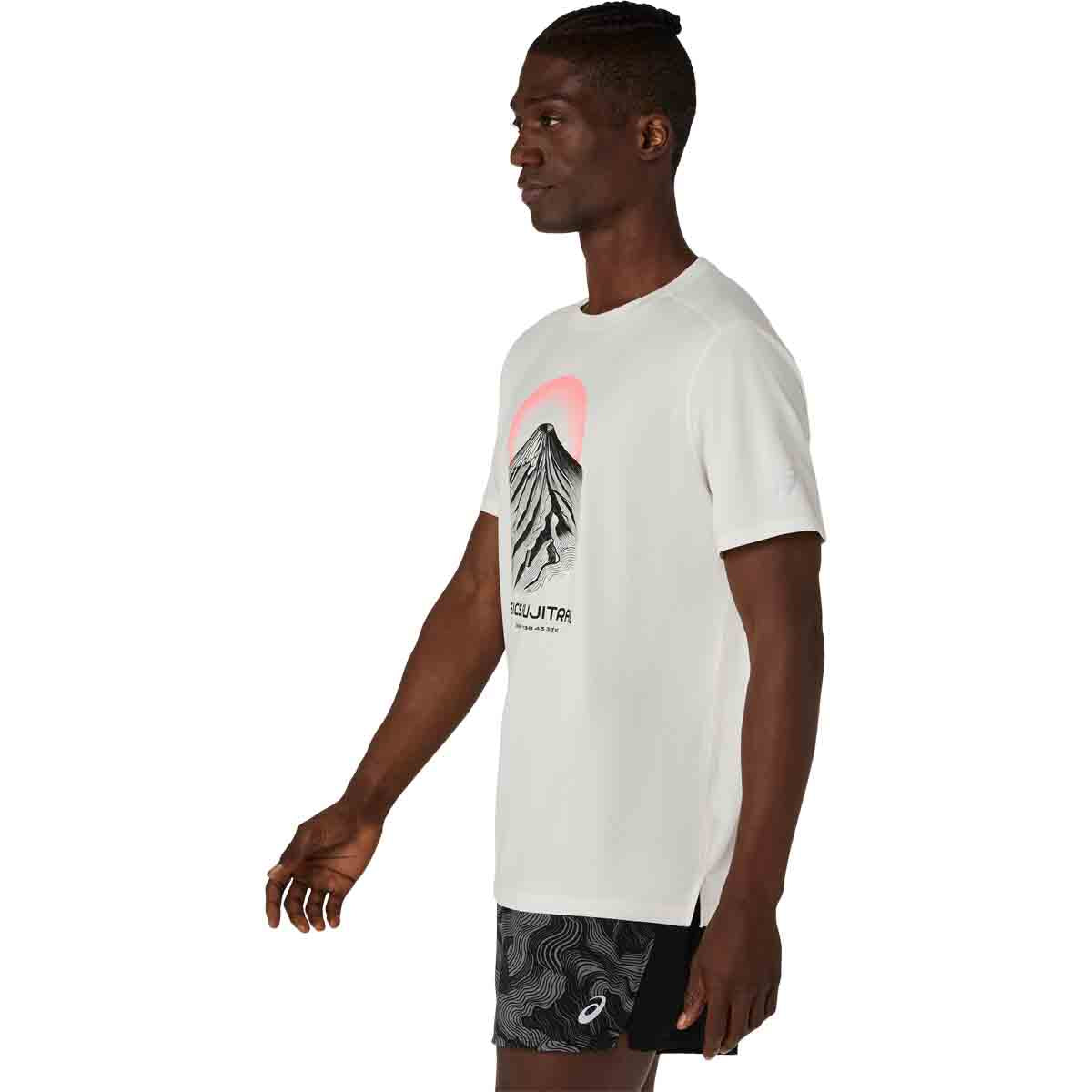 Asics Fujitrail Logo SS Top Men Cream חולצת ריצה לגברים
