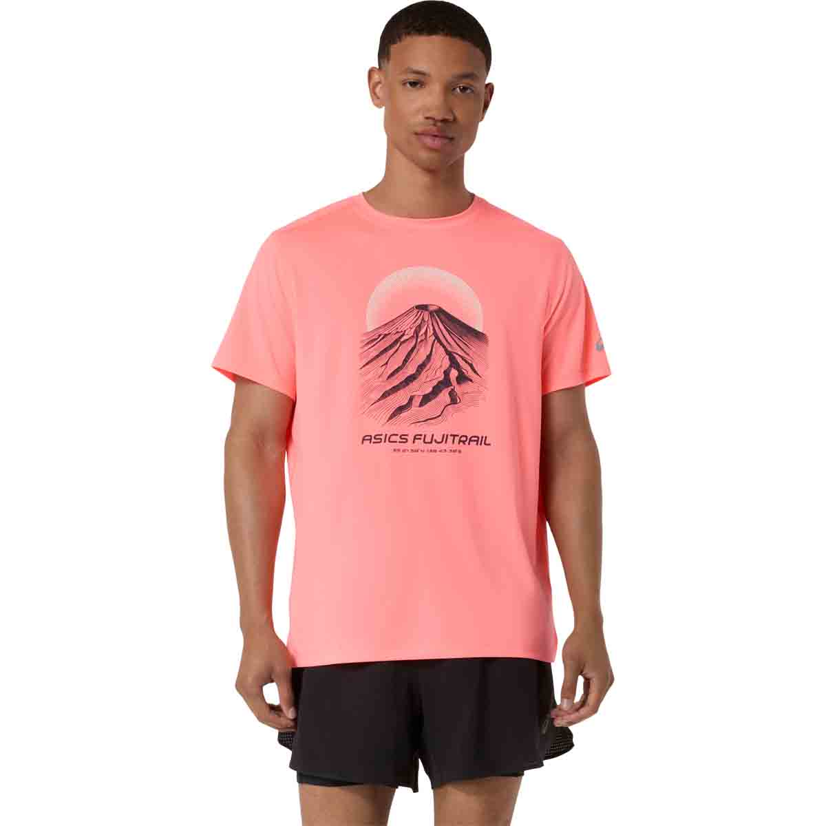 Asics Fujitrail Logo SS Top Men Sun Coral חולצת ריצה לגברים