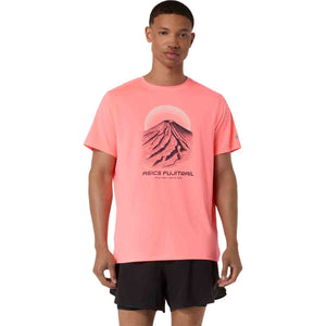 Asics Fujitrail Logo SS Top Men Sun Coral חולצת ריצה לגברים