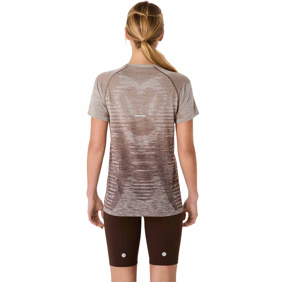 Asics Seamless Ss Top Women Taupe Grey Coffee חולצת ריצה לנשים