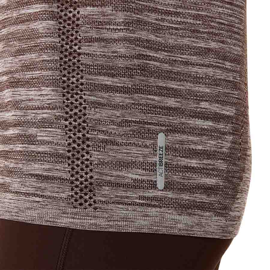 Asics Seamless Ss Top Women Taupe Grey Coffee חולצת ריצה לנשים