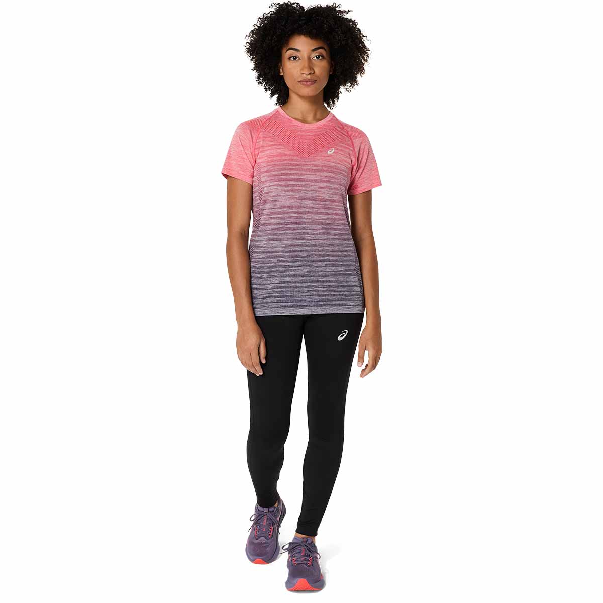 Asics Seamless Ss Top Women Coral Reef Greyish Purple חולצת ריצה לנשים אסיקס